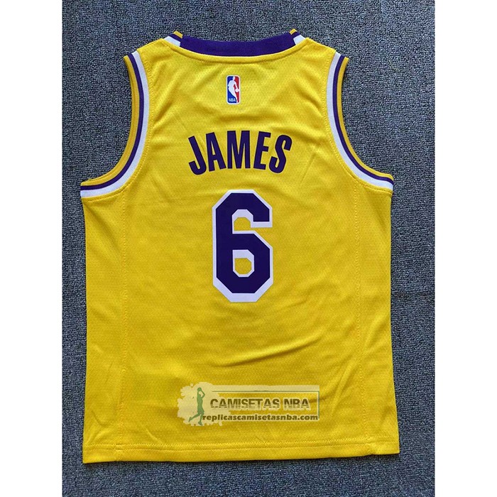 Camiseta Nino Los Angeles Lakers LeBron James NO 6 Icon 2022-23 Amarillo
